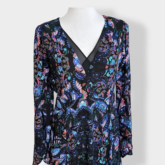 Express Paisley Boho Long Sleeve Maxi Dress - Picture 2 of 8